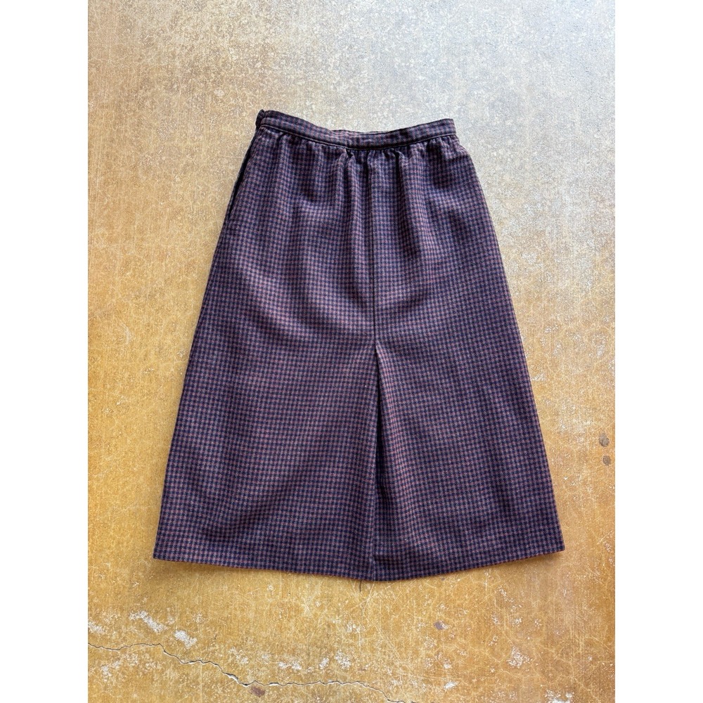 VTG 70s 80s Pendleton Plaid Checkered Wool Mid Length Skirt Women’s (24W) Small